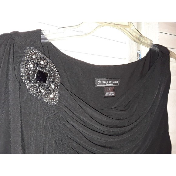 Jessica Howard-Women's Dress-Evening Missy-Sleeveless-Beaded Patch - Picture 6 of 10